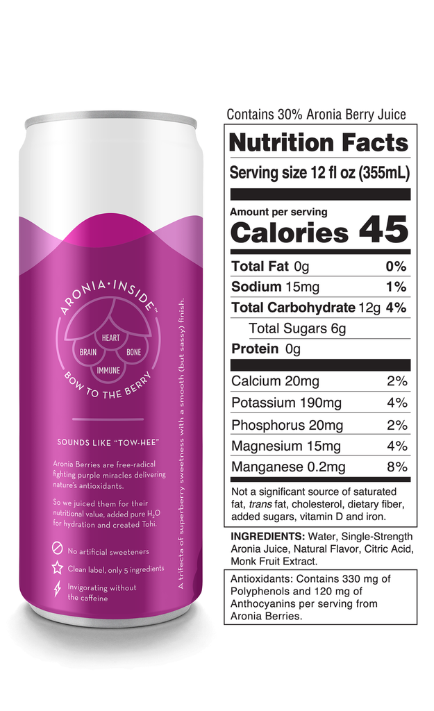 Tohi Aronia Berry Beverage Blackberry Raspberry Flavor