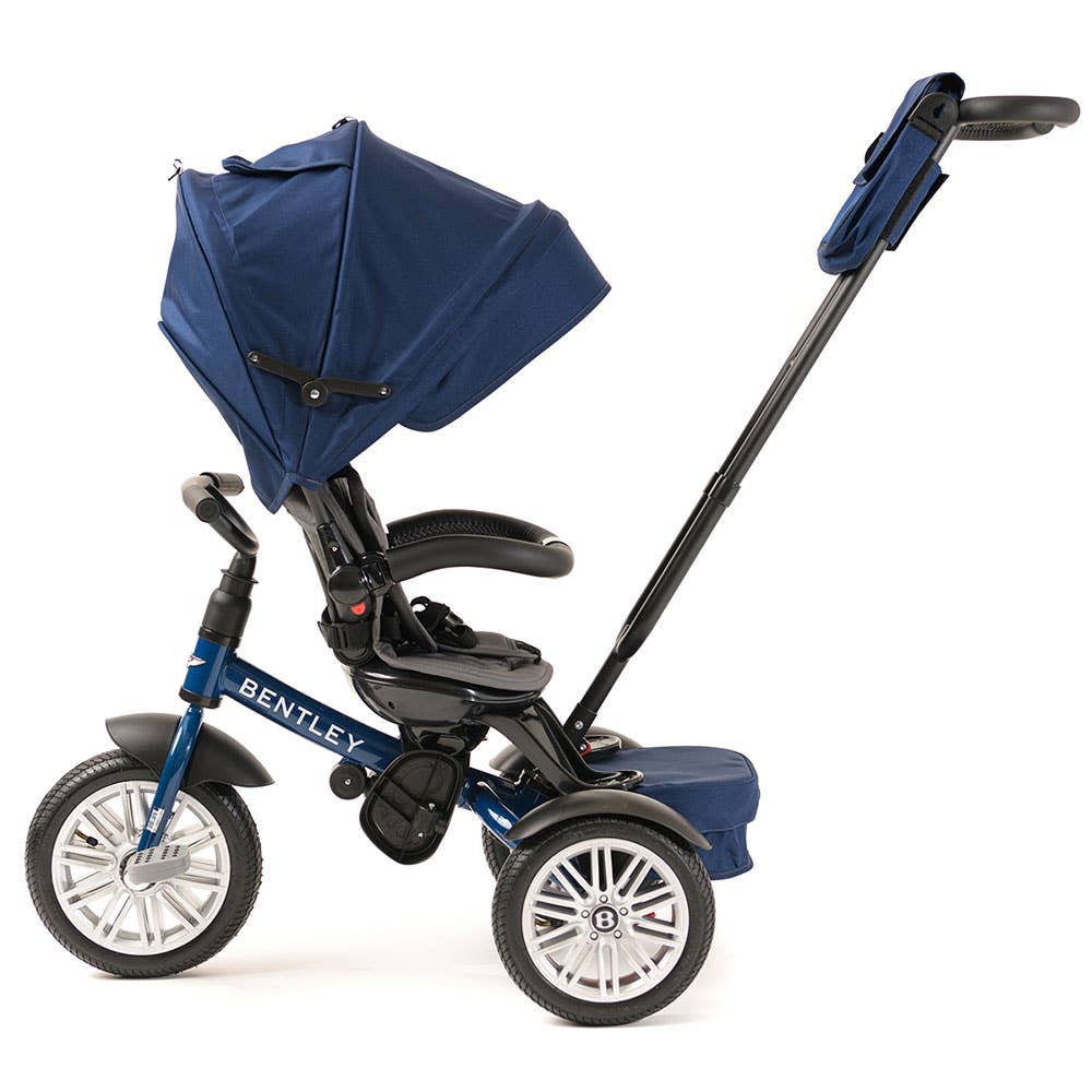 6 in 1 Sequin Blue Bentley Stroller Trike