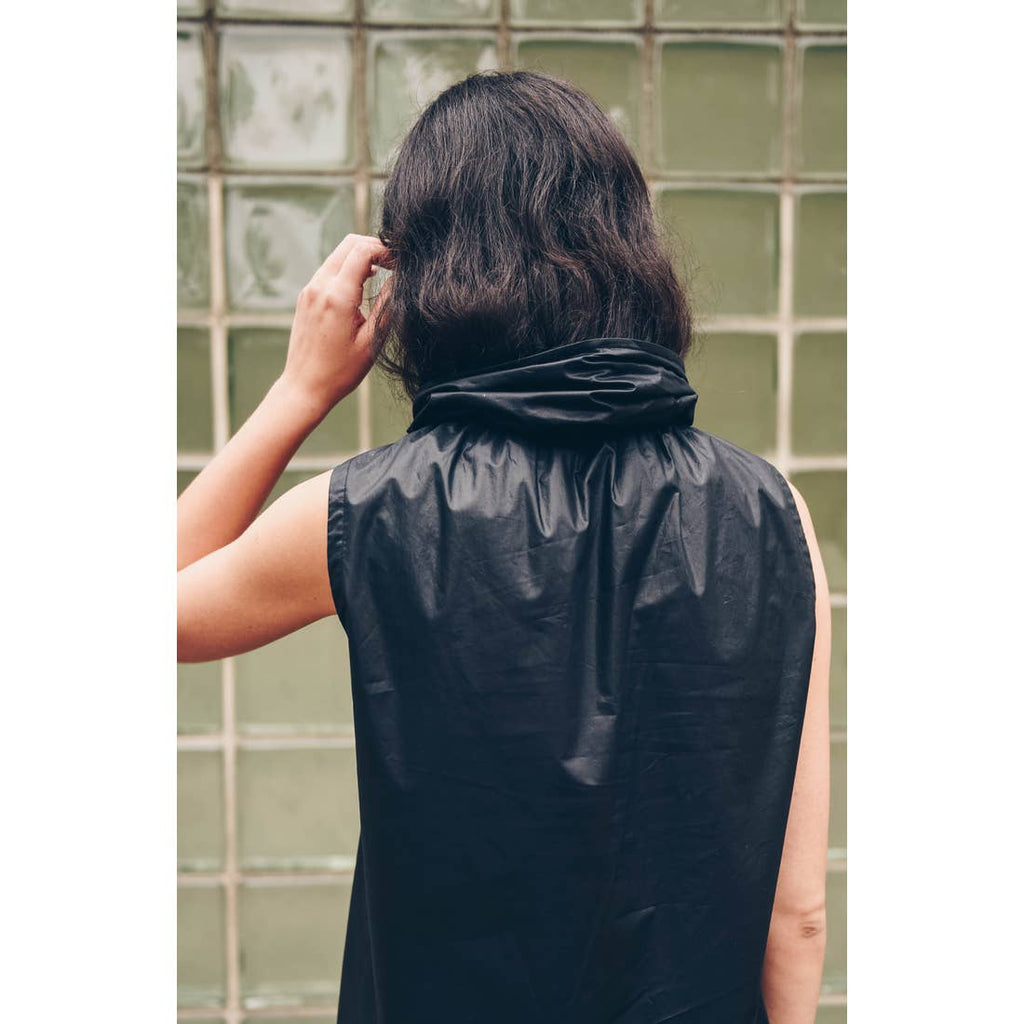 Black Brooklyn Sleeveless Paperbag Top