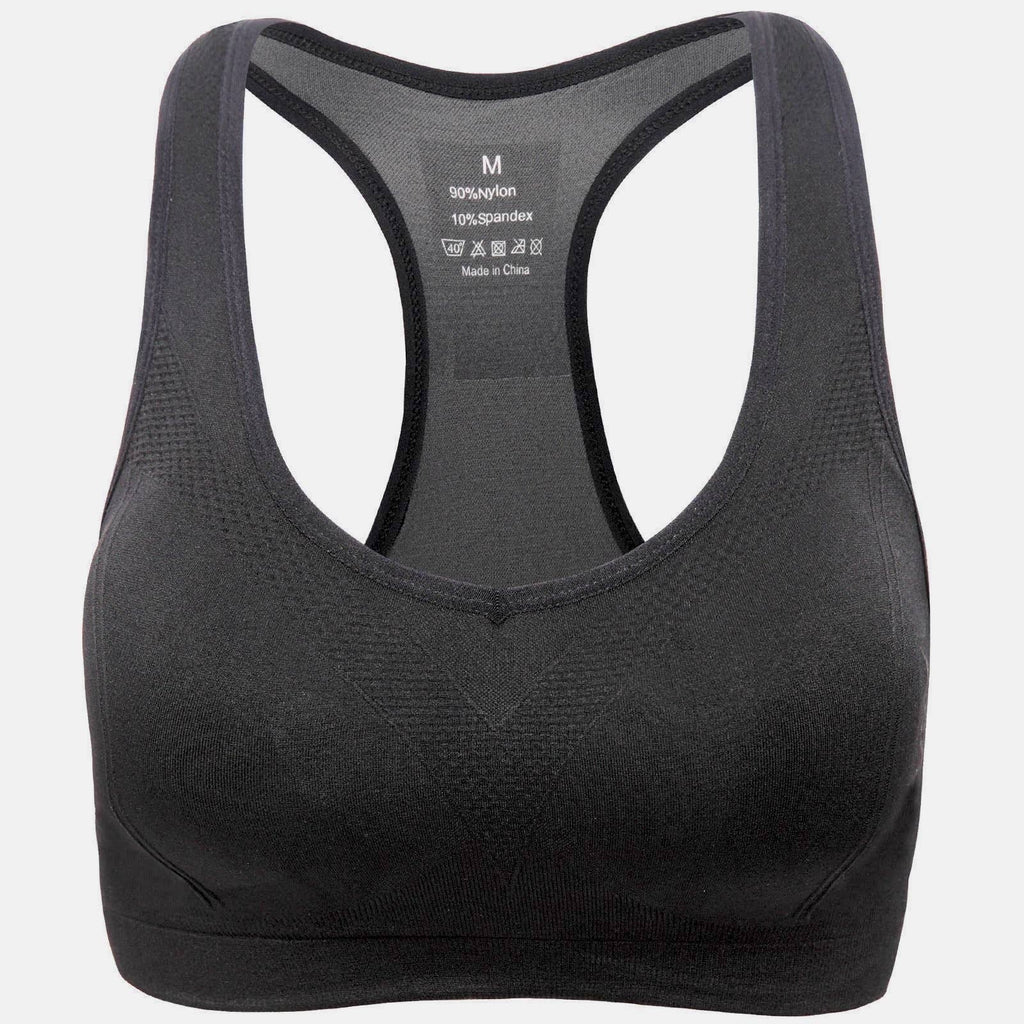 Racerback Athletic Sports Bra - Black