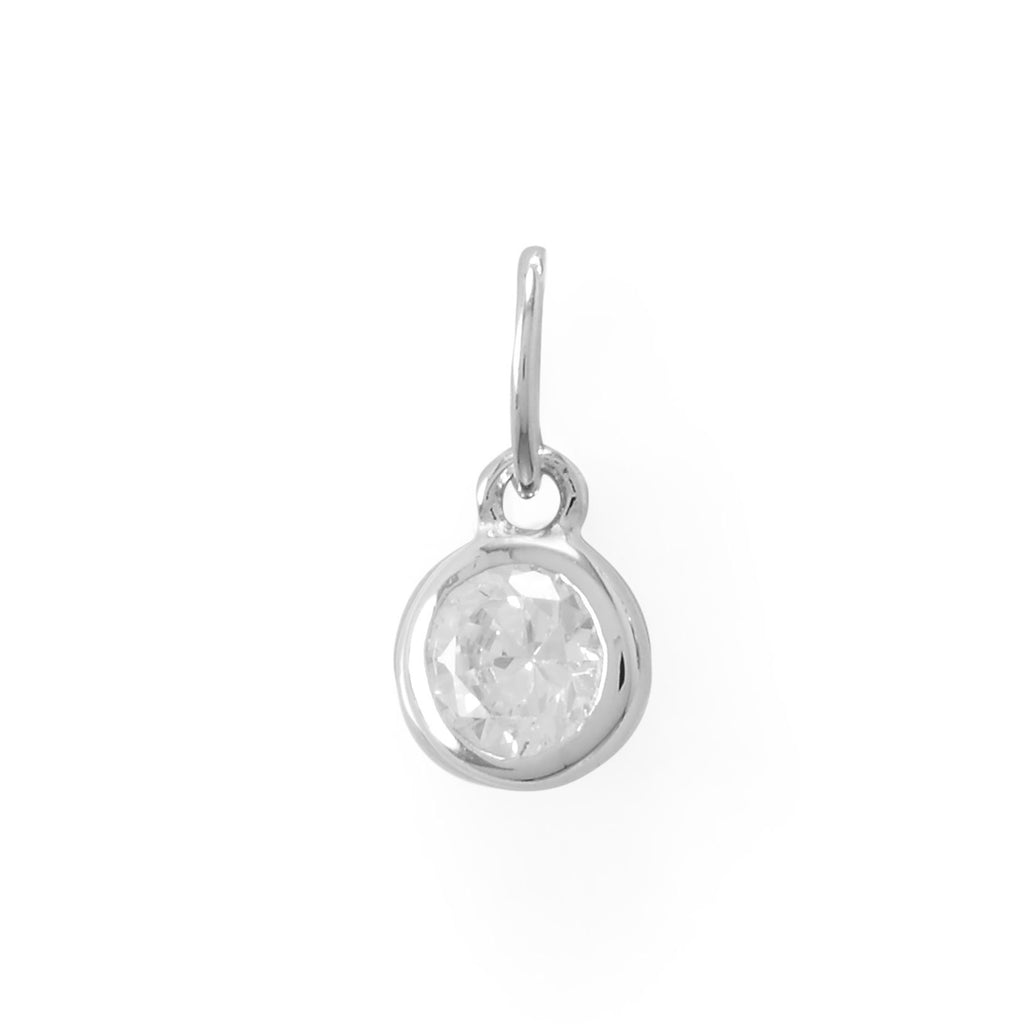 Round April Birthstone Charm
