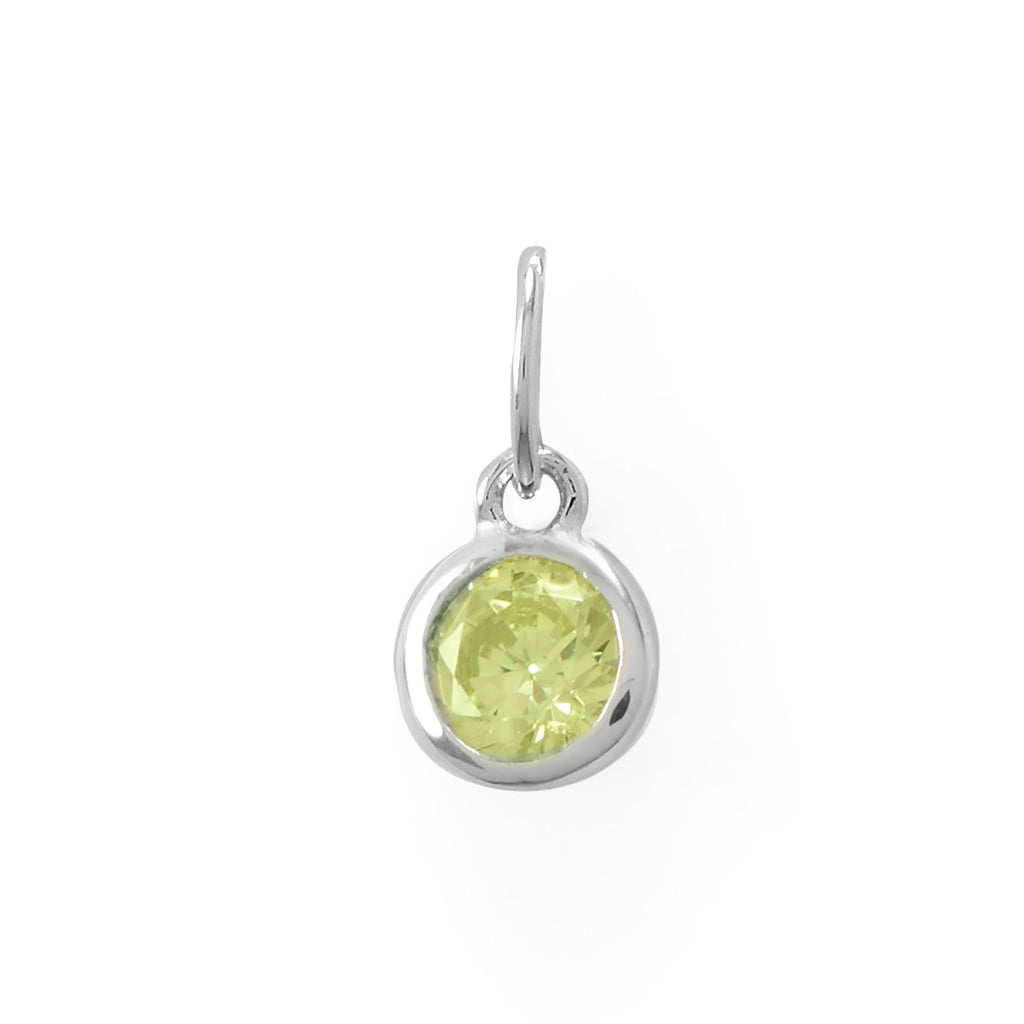 Round August Birthstone Charm