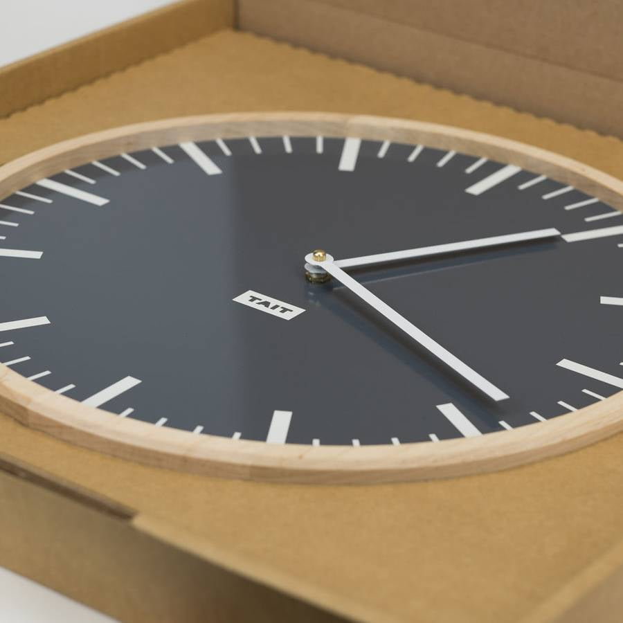 Slate Solid Maple and Aluminum Wall Clock