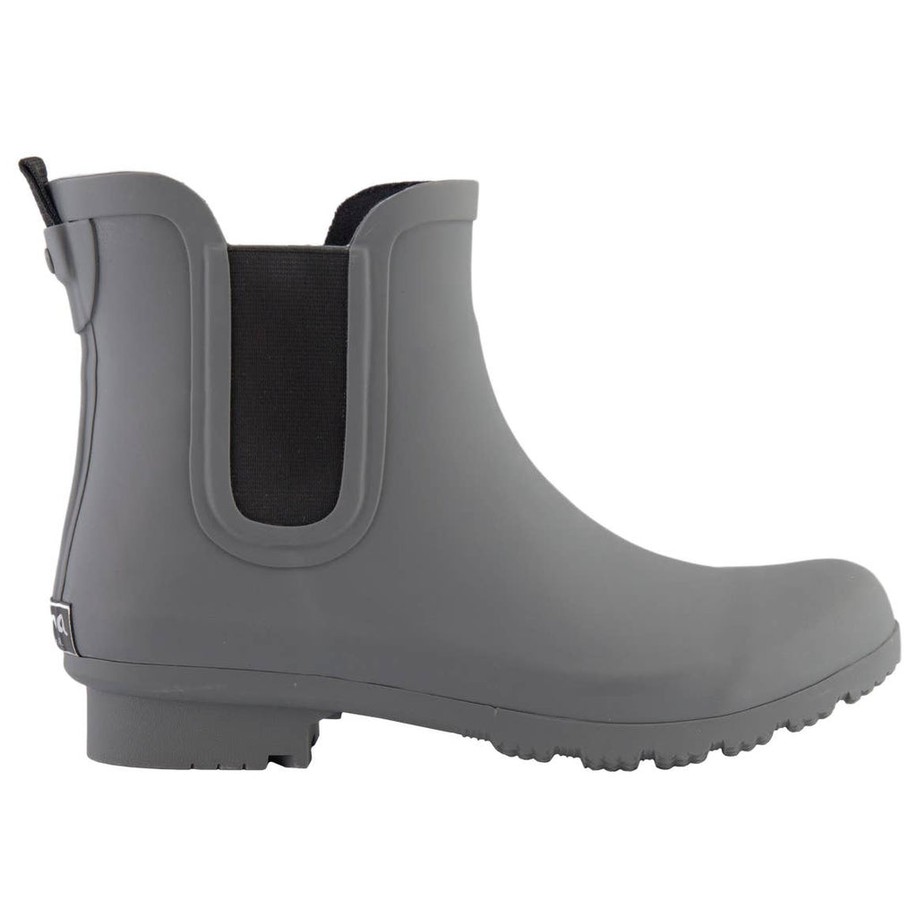 CHELSEA MATTE GRAY WOMEN'S ANKLE RAIN BOOTS