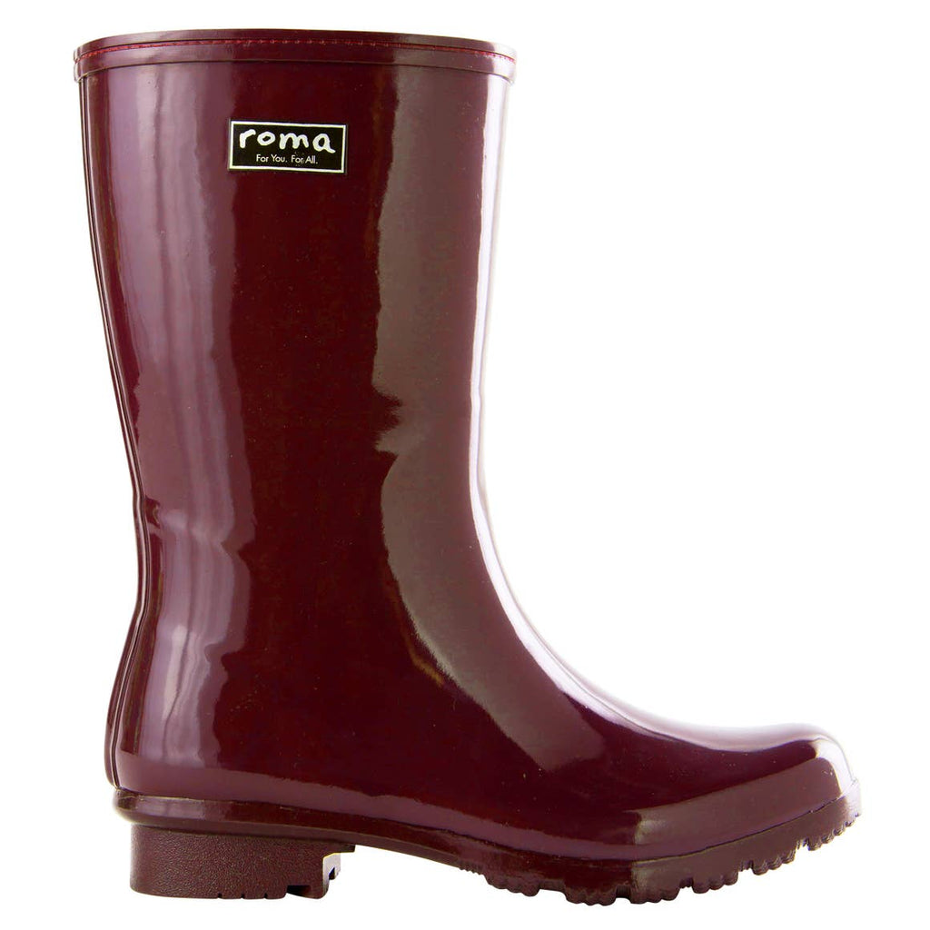 EMMA MID CALF MAROON WOMEN'S RAIN BOOTS
