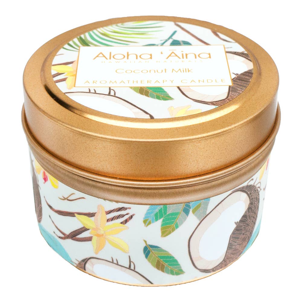 Coconut Milk - Hawaiian Aromatherapy Gold Tin Candle