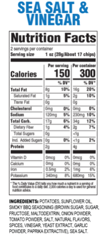 Hals NY Sea Salt & Vinegar Chips, 2 oz.