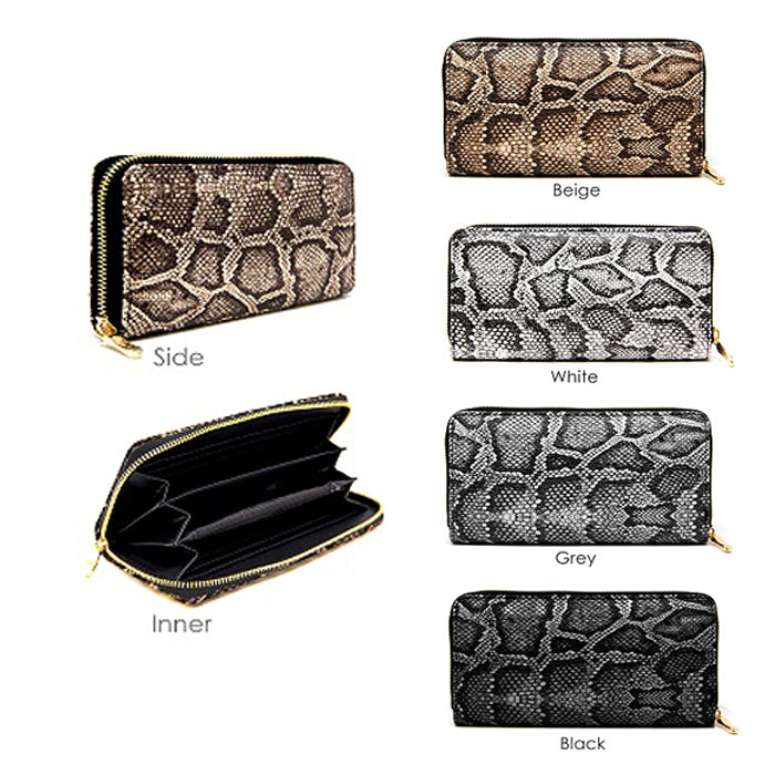 White python print zippy wallet #veganleatha