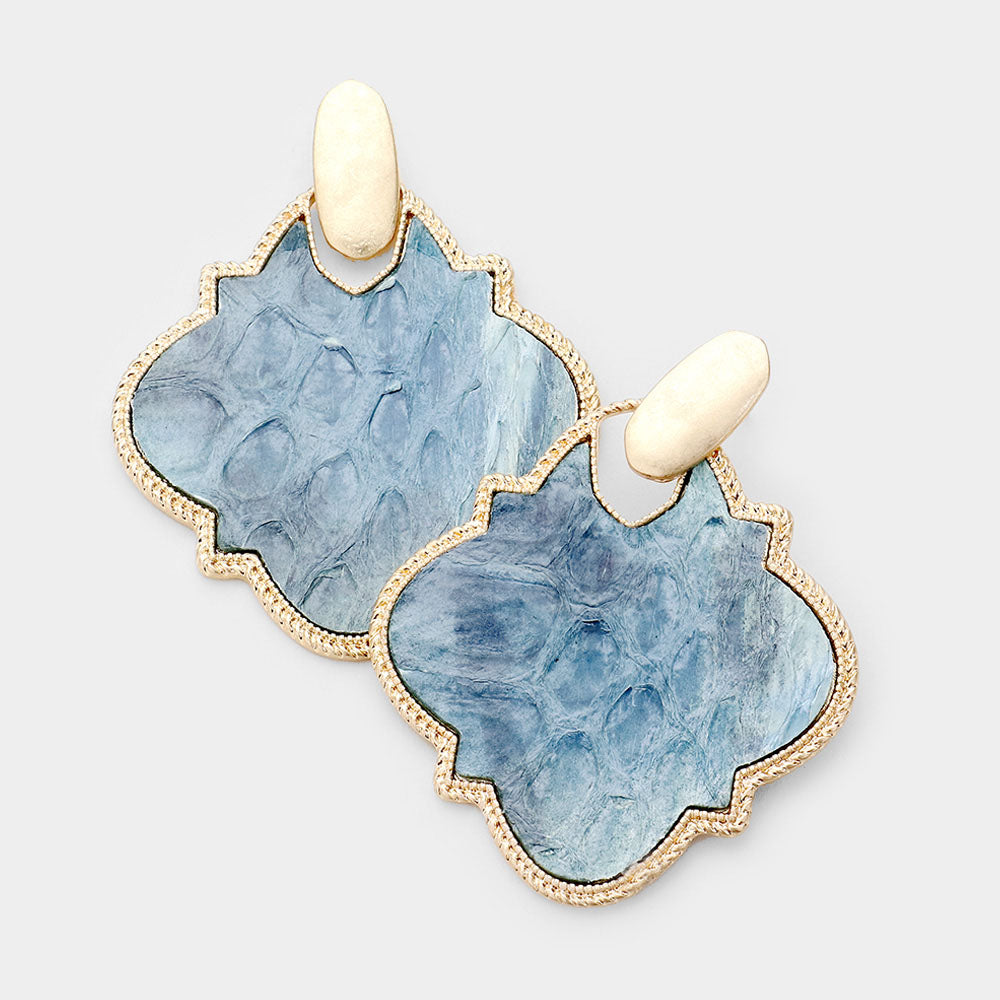 Upper East Side Blue Earrings & Zippy Wallet Set #veganleatha