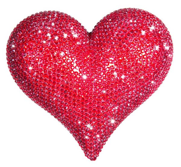 Interior Illusions Plus Red Rhinestone Love Heart - 7" wide