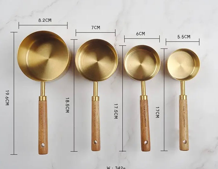 Gold Stainless Steel Measuring Cups 8pc Set