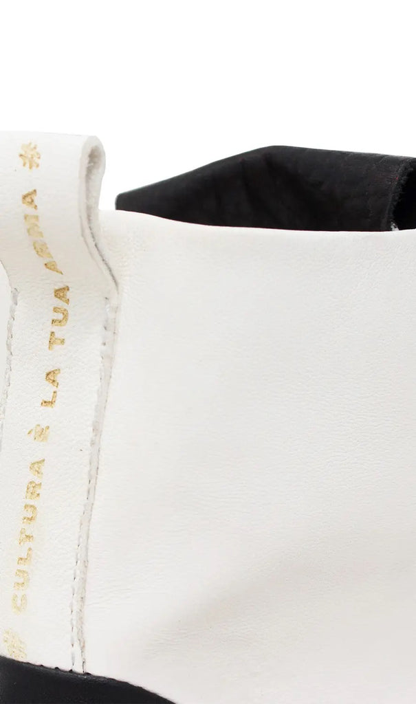 Two-Tone Laminated “Genesis” High-Top Sneaker