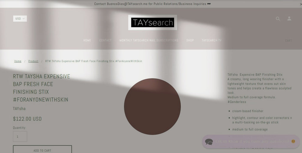 RTW TAYsha Expensive BAP Fresh Face Finishing Stix #ForAnyoneWithSkin