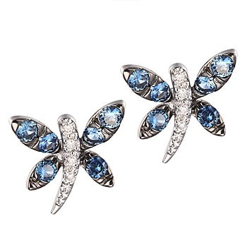 TAY Gold Dragonfly Stud Earrings