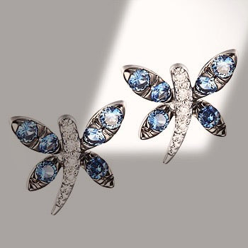 TAY Gold Dragonfly Stud Earrings