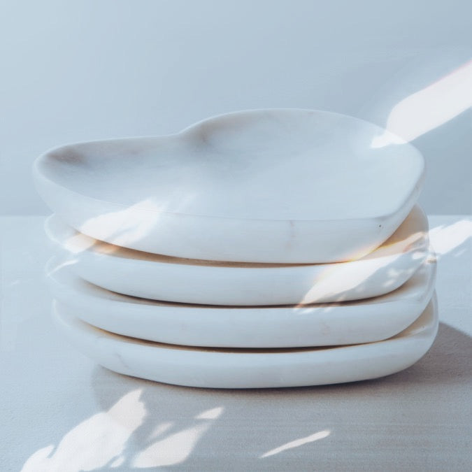 Marble Heart Dishes, Set 4