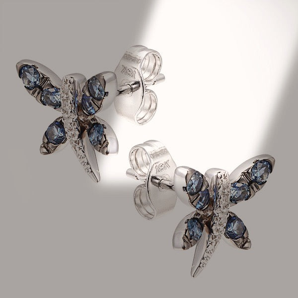 TAY Gold Dragonfly Stud Earrings