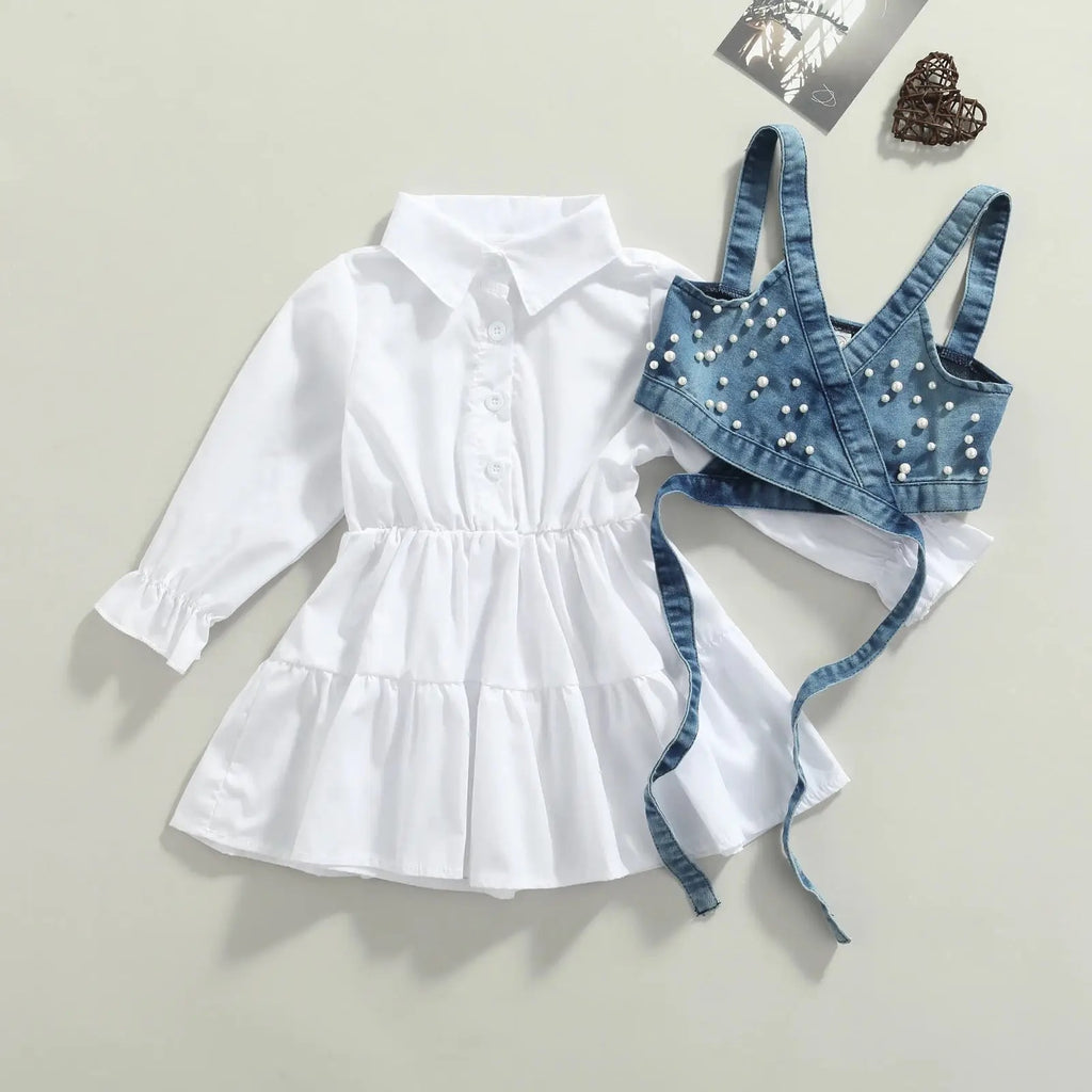 Denim Vest Shirt Dress
