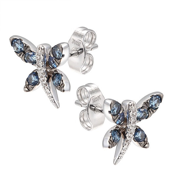 TAY Gold Dragonfly Stud Earrings