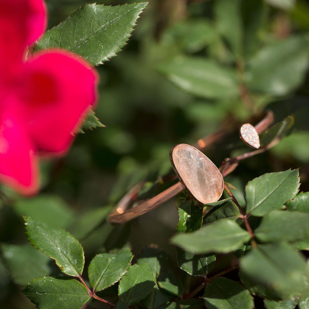 Rose Gold Rose Quarts Bangle
