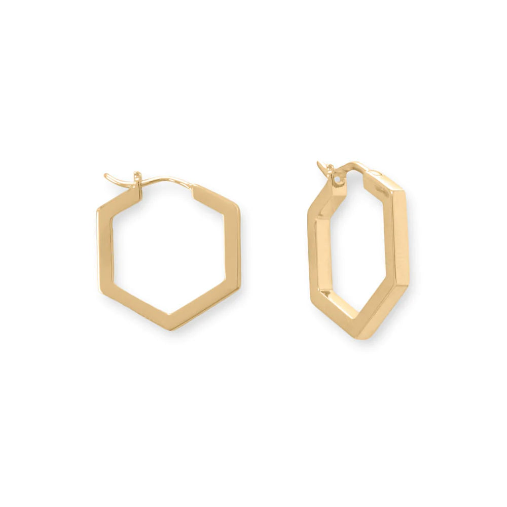14K Gold Dipped Hexa Hoops