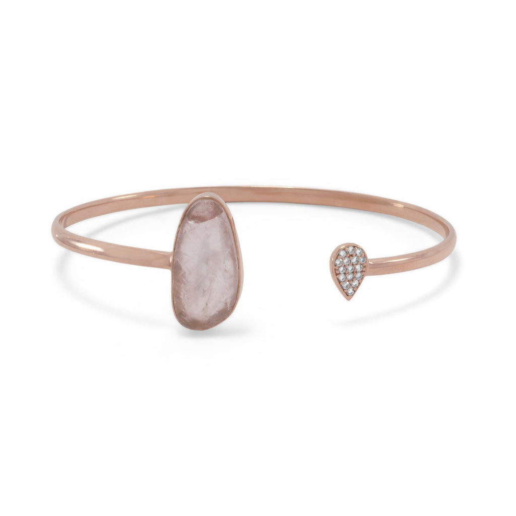 Rose Gold Rose Quarts Bangle