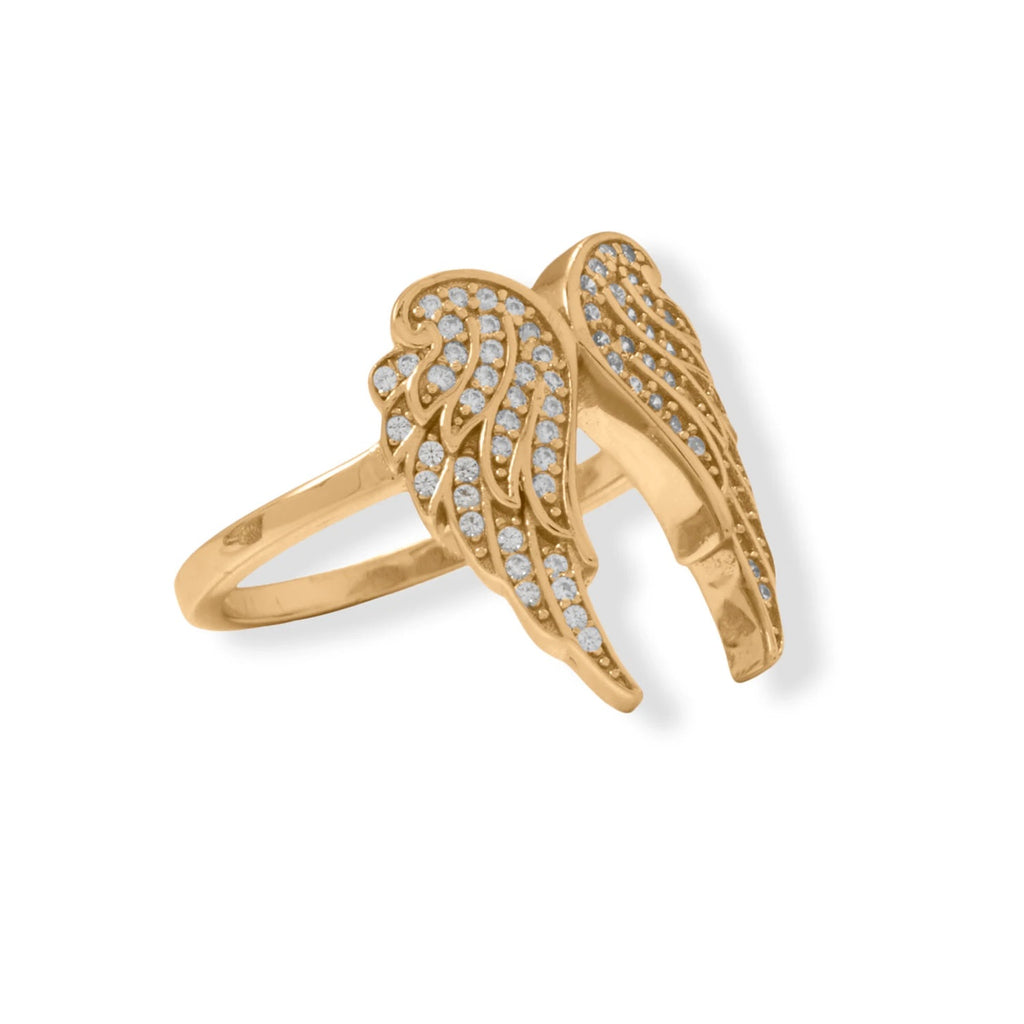 PrincessTAY 16 Karat Gold Dipped Angel Wings Ring