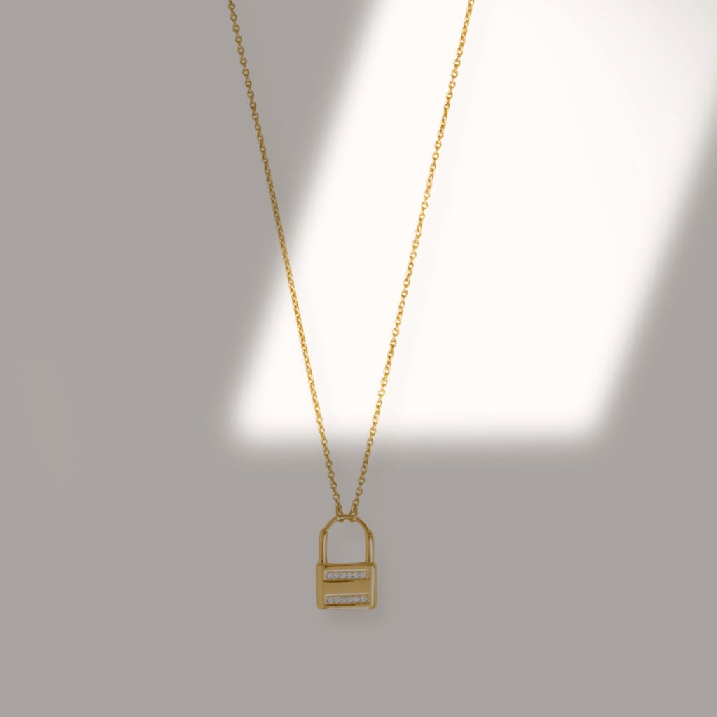 14 Karat Locked all the way in charm necklace