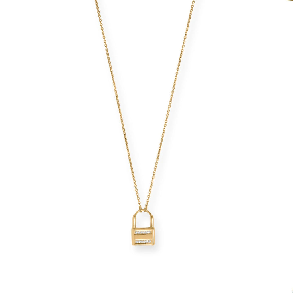 14 Karat Locked all the way in charm necklace