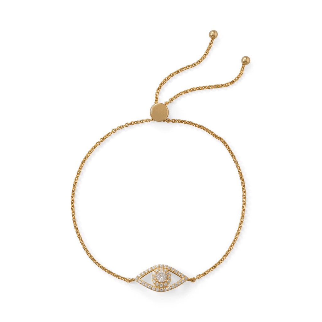 14 Karat Gold Dipped Evil Eye Friendship Bolo Bracelet