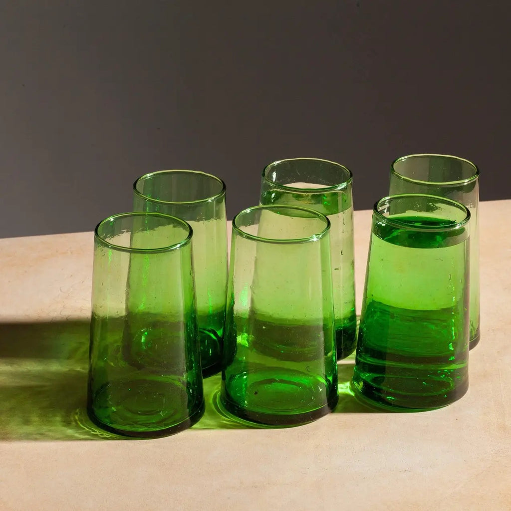 Far Drinking Glasses, Green (Set of 6)