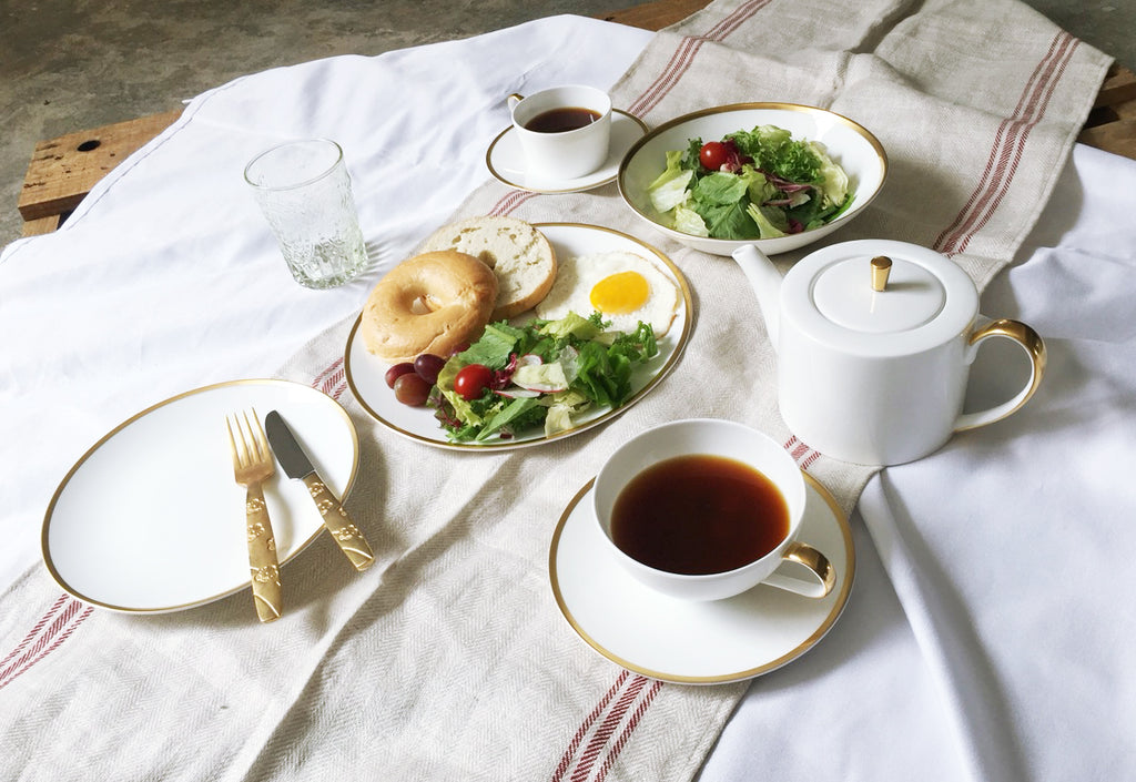 Golden Edge - Set of Two Soup/Pasta/Salad Bowls